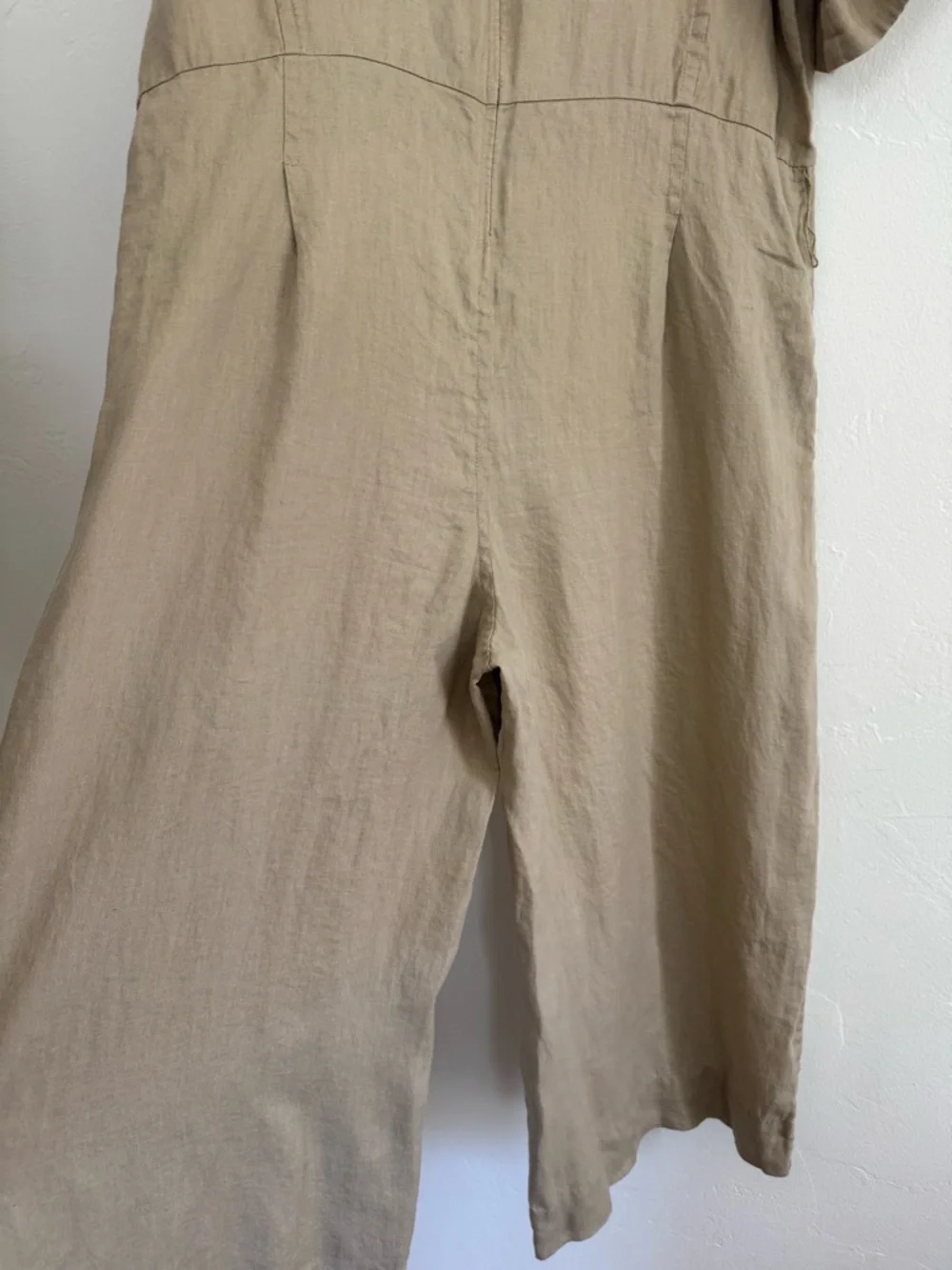 Everlane The Wrap Jumpsuit in European Flax Linen Coastal Wide Leg *NO BELT*
